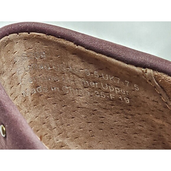 Aetrex Womens Size 9.5 Comfort Chunky Mary Jane Wine Nubuck Studded Wedge - Picture 7 of 7